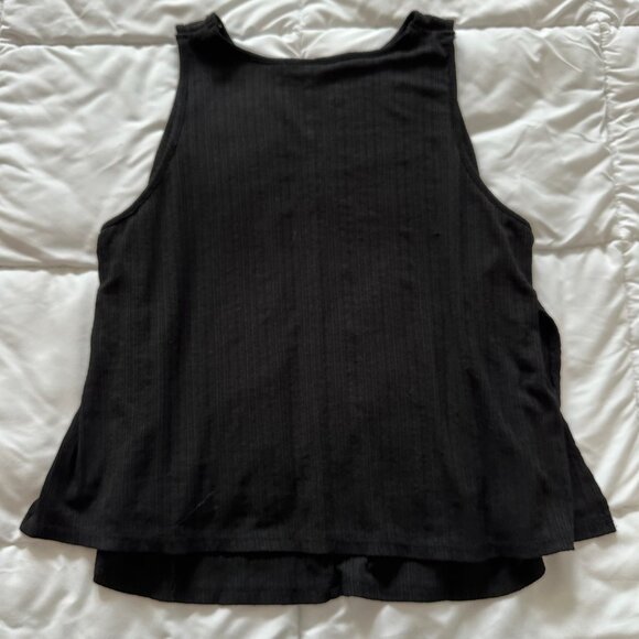 BLACK RIBBED SLEEVELESS TANK TOP – MANGO BASICS – WOMEN – SIZE M (EU) / S (US) - Picture 3 of 3